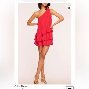 NWT Ramy Brook Riley Tiered One-Shoulder Minidress
